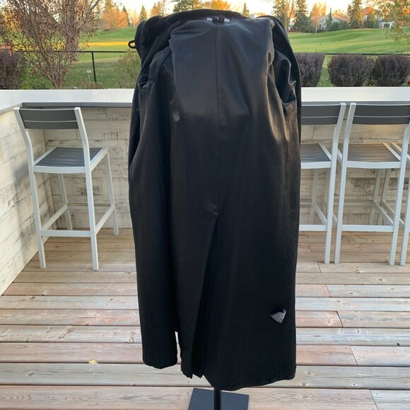 Vintage 90s Wool Cashmere Faux Fur Lined Hood Long Maxi Coat Overcoat - Picture 9 of 16